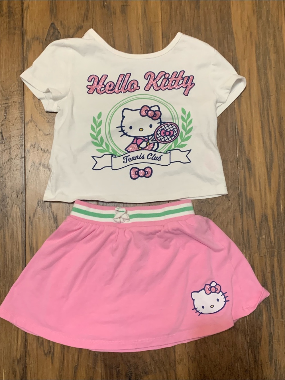 Hello Kitty Pink & Green Waistband Top and Skort